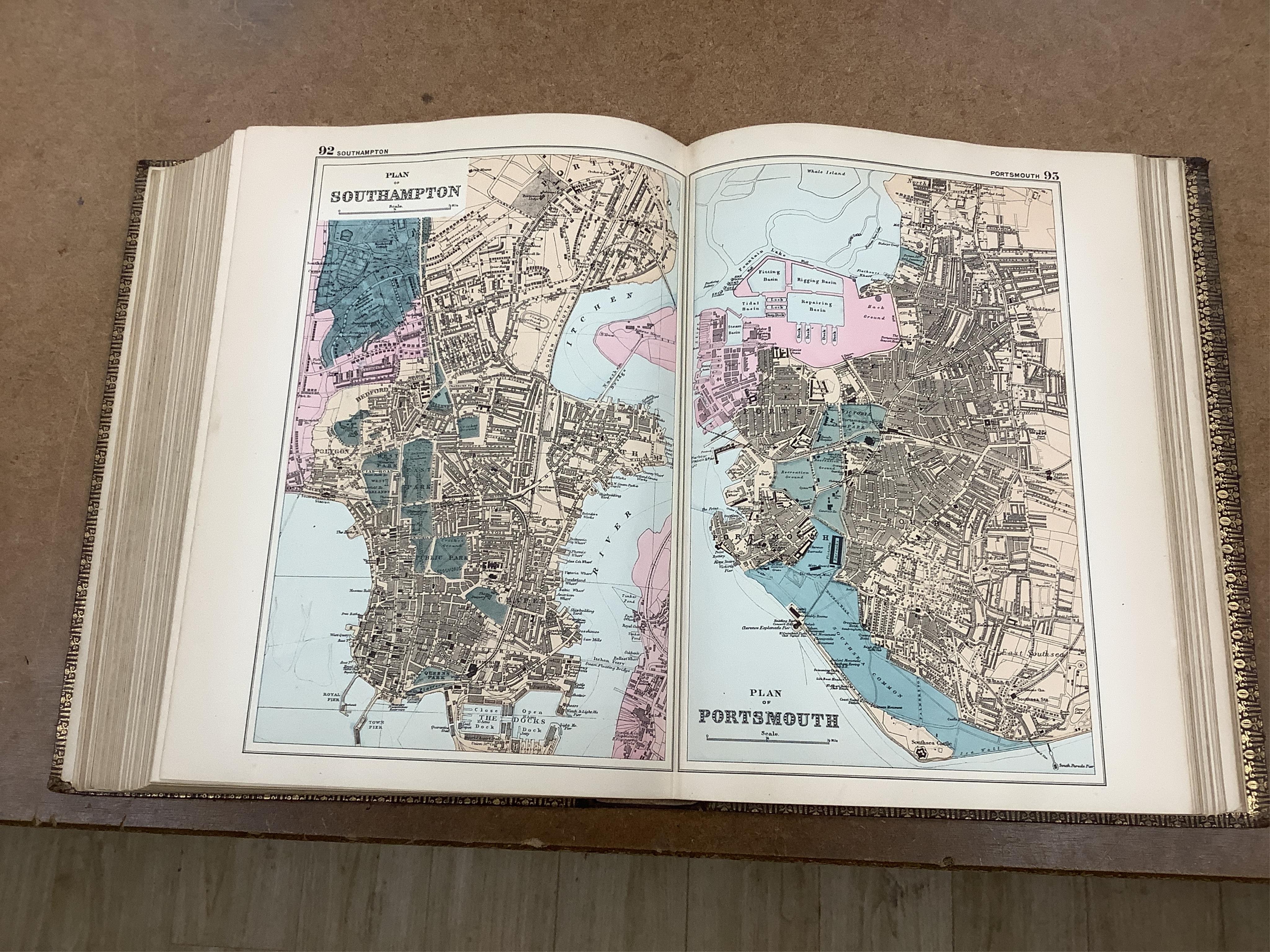 George W. Bacon, New Large Scale Atlas of the British Isles from the Ordnance Survey with Plan of Towns